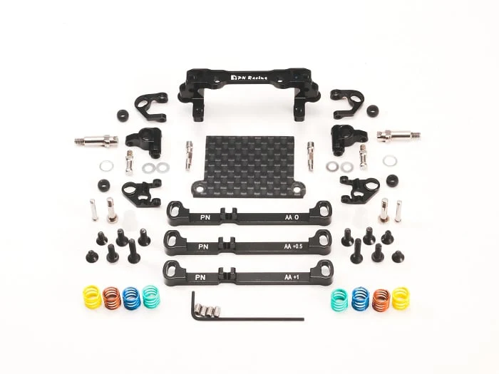 PN Racing Double A-Arm Front Suspension V4 for MR-03/PNR2.5W (Black)