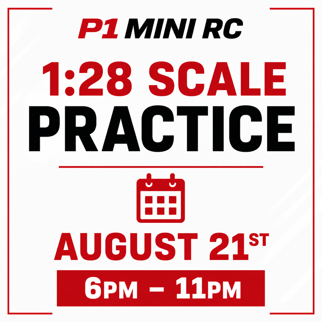 P1 Mini RC 8/21 1:28 Scale Practice