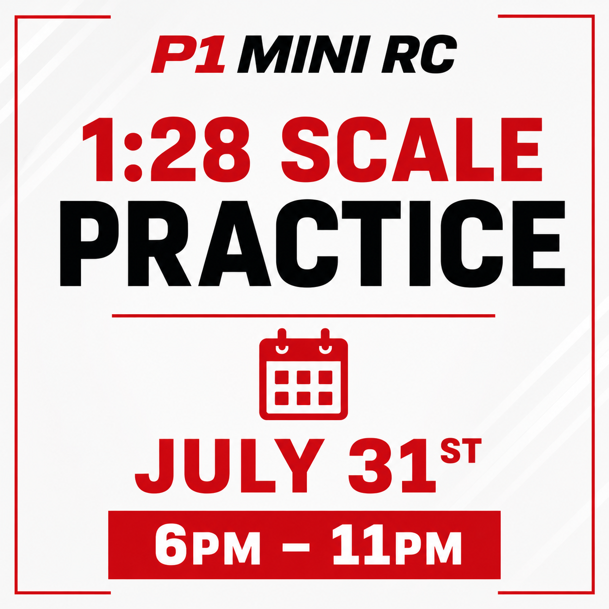 P1 Mini RC 7/31 1:28 Scale Practice
